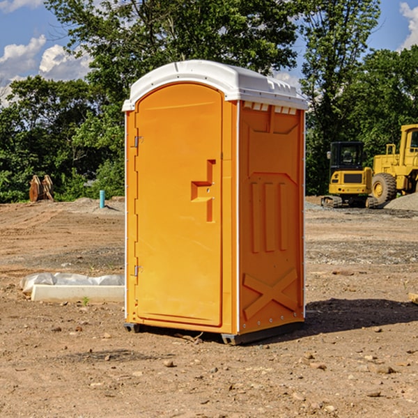 how often are the porta potties cleaned and serviced during a rental period in Clive